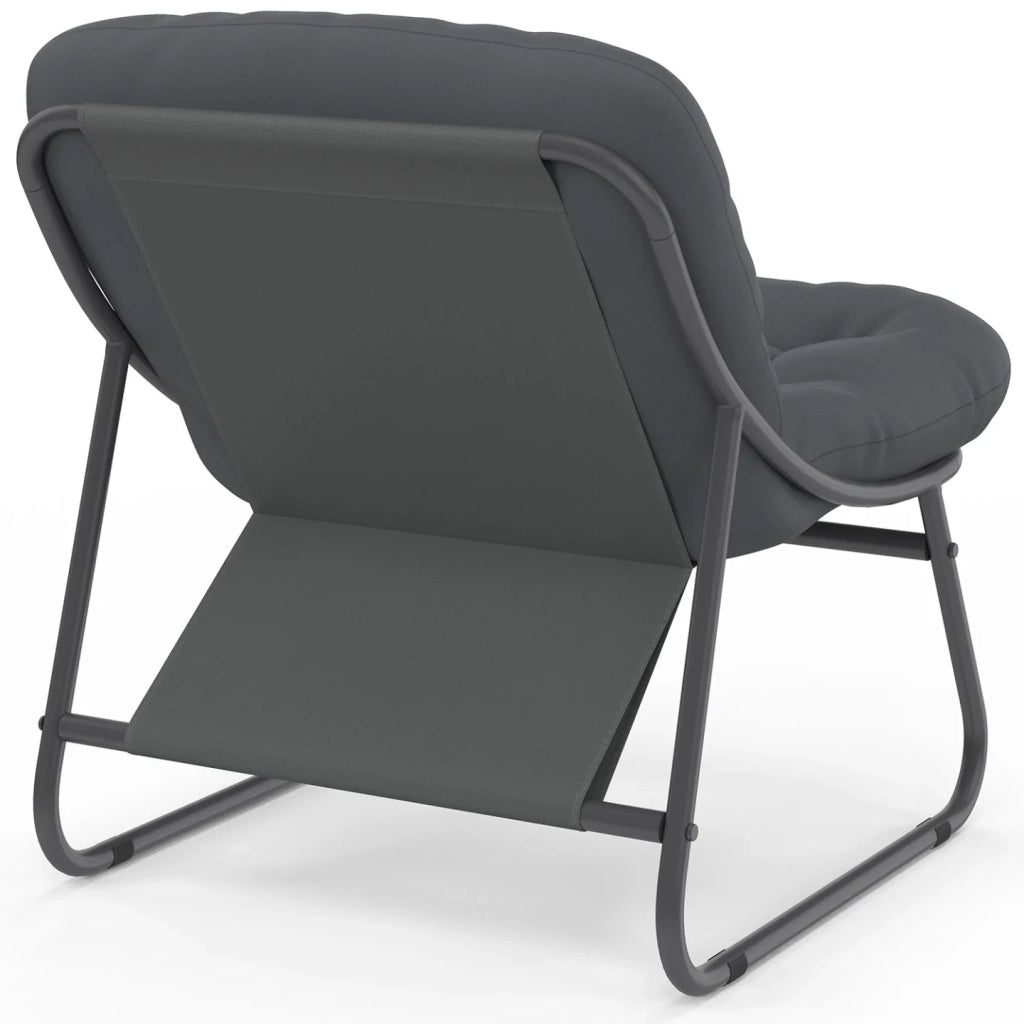 IDMarket - Set di mobili da giardino basso ARONA a 4 posti in metallo grigio antracite e cuscini grigi con divano, poltrone e tavolo