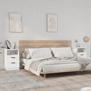 Comodini a Muro 2 pz Bianchi in Legno Multistrato cod mxl 73615