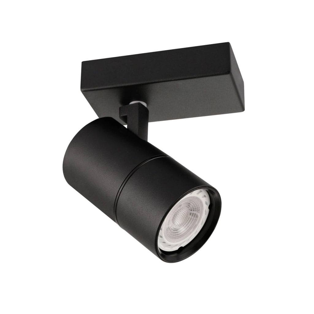 Faretto parete/soffitto Italux Laconi GU10 nero orientabile