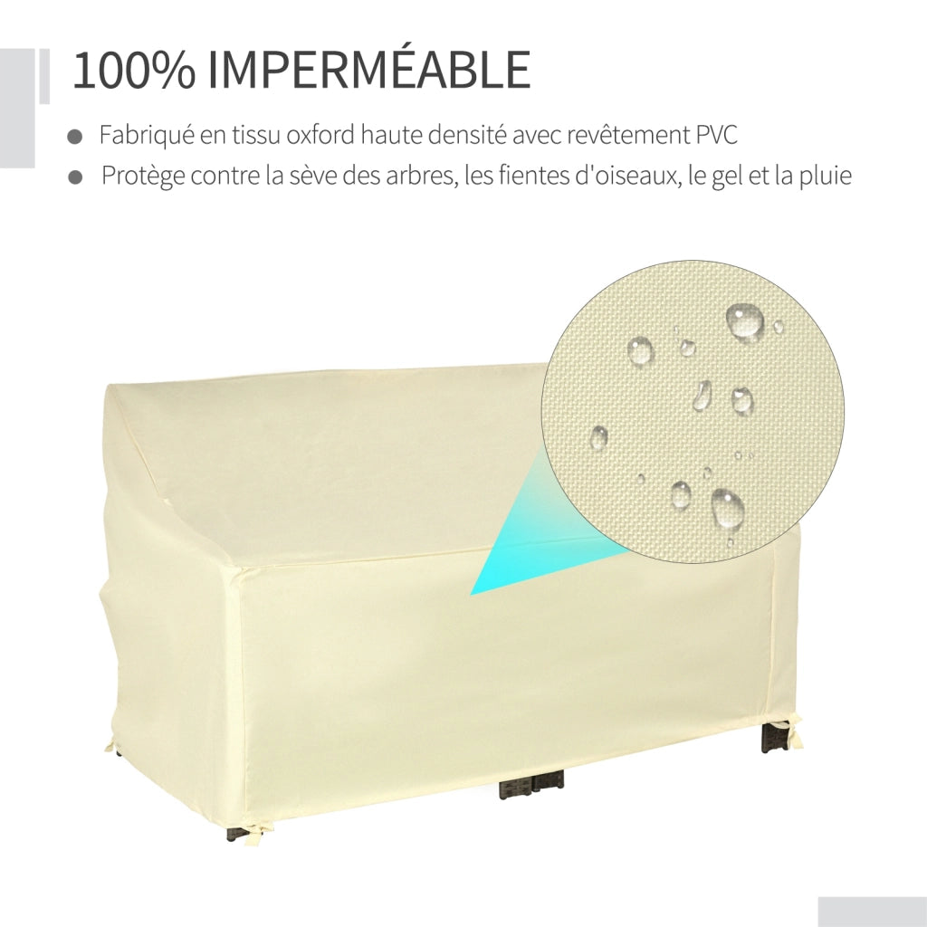 Copri Divano Esterno Impermeabile 600D ¨C zephmum ¨C Beige 140x84x56/94 cm