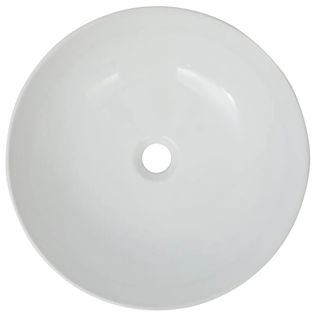 Lavandino da bagno diametro 41,5 cm rotondo ceramica bianca 02_0002524