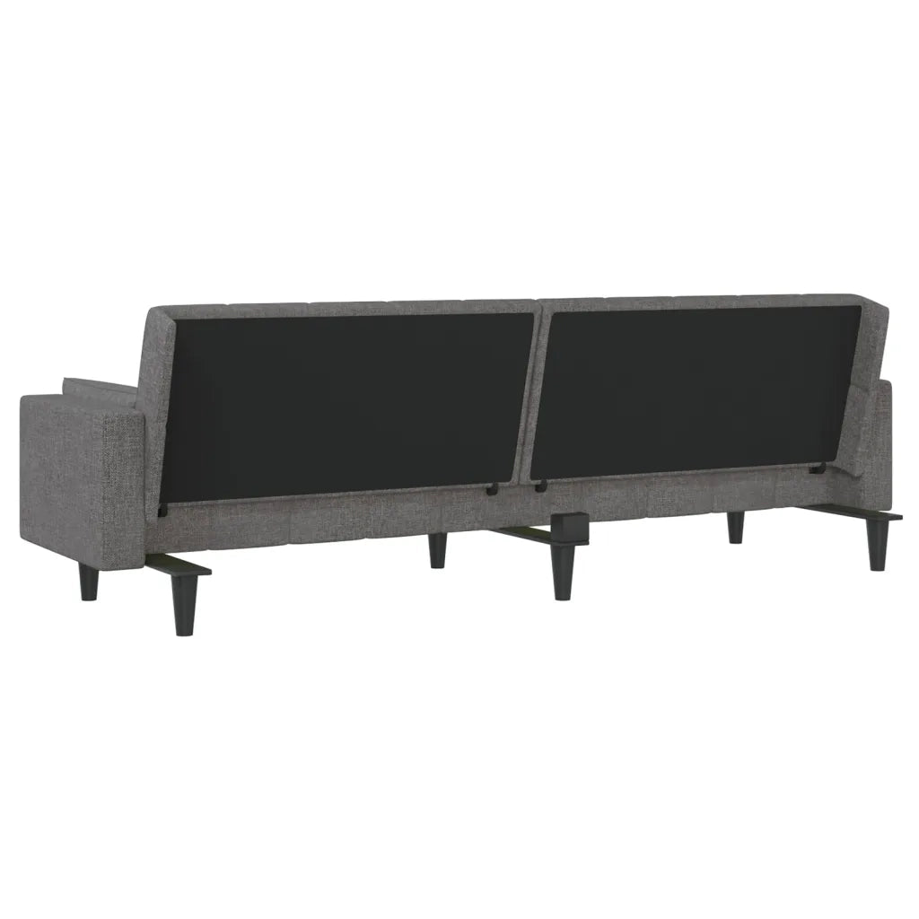 Divano letto | Sof¨¤ letto | Letto singolo a 2 Posti con 2 Cuscini Grigio Chiaro in Tessuto