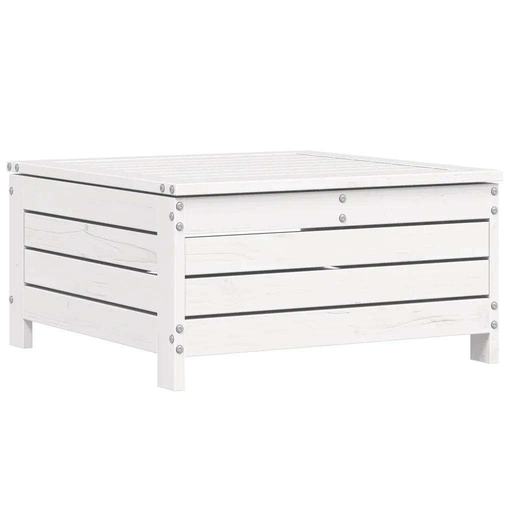 Set Divani da Giardino 6 pz Bianco in Legno Massello di Pino