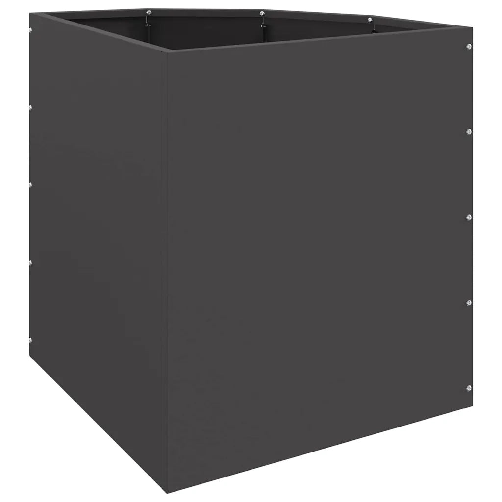 Fioriere | Cassetta per fiori | Vaso d'angolo Nero 45 x 45 x 50 cm Acciaio