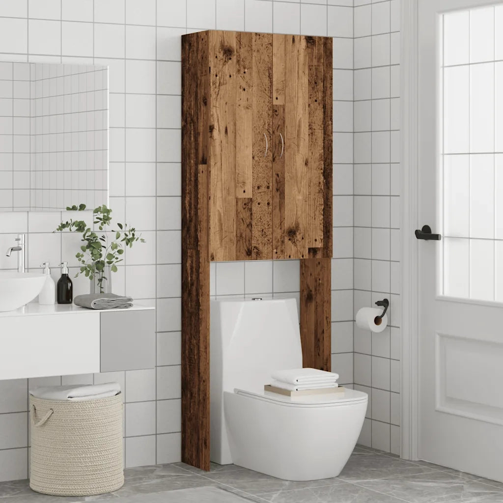 Mobile per Lavatrice Legno Antico 64x25,5x190 cm 856646