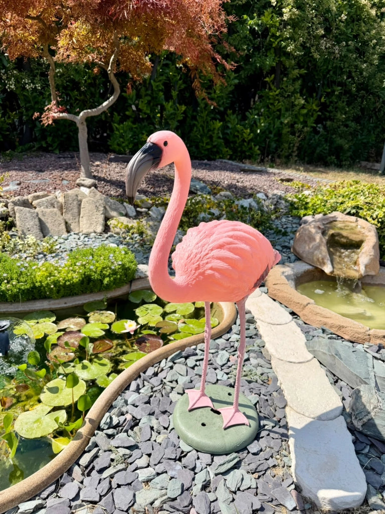 Fenicottero Rosa Decorativo H 80 cm per Laghetti da Giardino