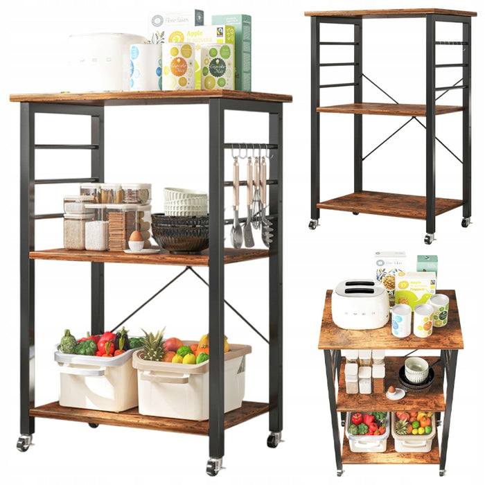 Armadietto mobile da 60x40x89 cm, colore marrone, pratico e funzionale.