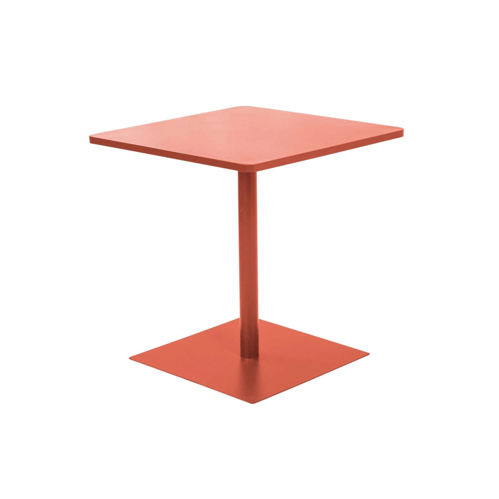Tavolo da giardino quadrato in acciaio, 70cm, terracotta