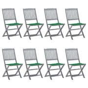 Sedie da Giardino Pieghevoli 8 pz con Cuscini Massello Acacia cod mxl 8553