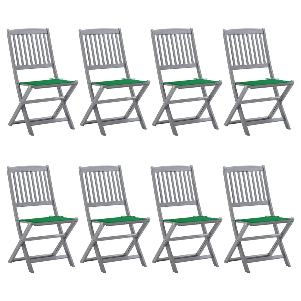 Sedie da Giardino Pieghevoli 8 pz con Cuscini Massello Acacia cod mxl 8553