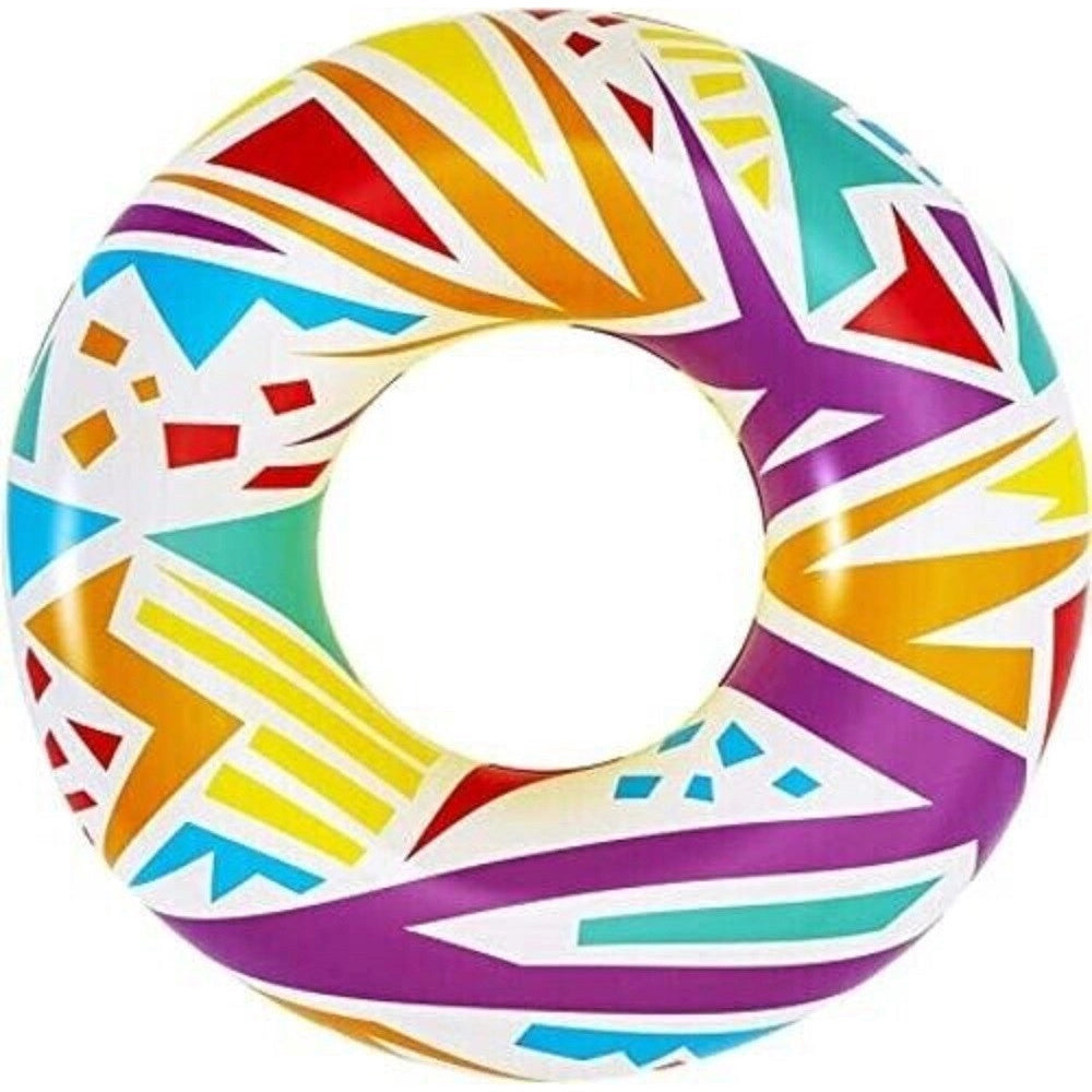 Trade Shop - Salvagente Gonfiabile Fantasia Geometrica ø 107 Cm Ciambella Mare Piscina 36228 -