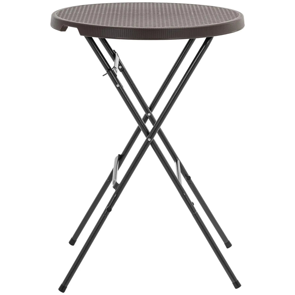 Tavolo da giardino pieghevole 79 x 79 x 110 cm 75 kg per uso interno ed esterno acciaio nero polietilene ad alta densità (HDPE) nero 14_0009974