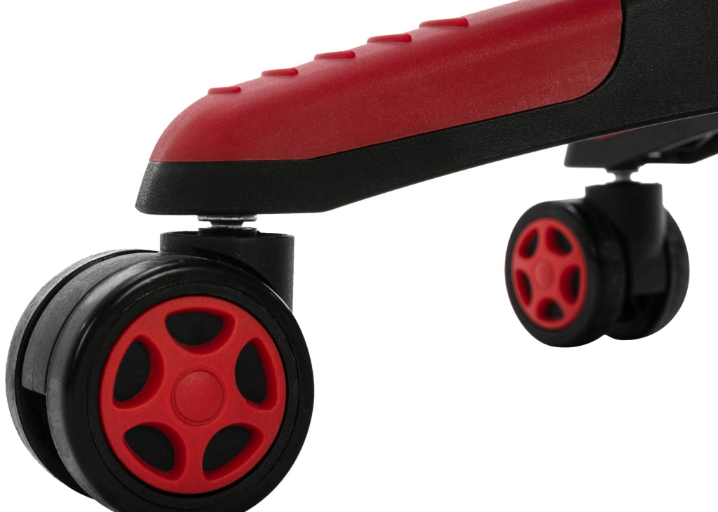 Sedia da ufficio Clovis in similpelle nero/rosso