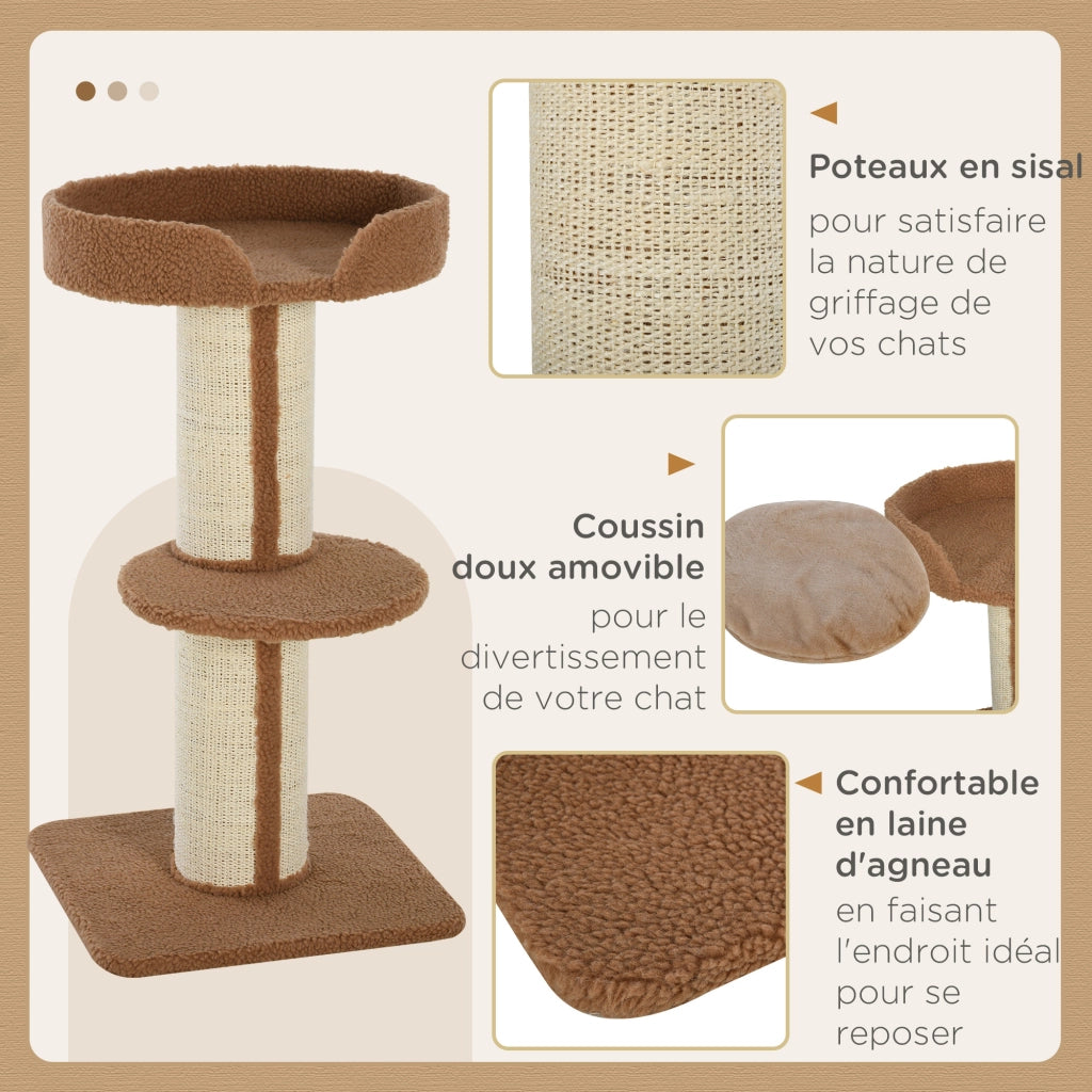 Arbre a Gatto con Grigliaio e Cuscino ¨C zephmum ¨C Marrone Chiaro