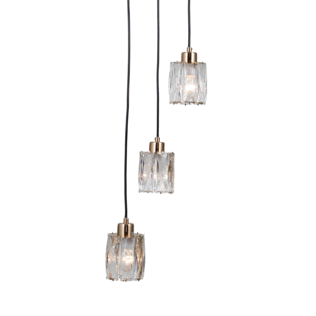 Lampadario rotondo TORNO Italux oro cristallo 3xE14