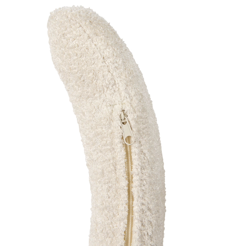 Poltrona girevole Seduta in bouclè bianco sporco Gambe in metallo stile retrò