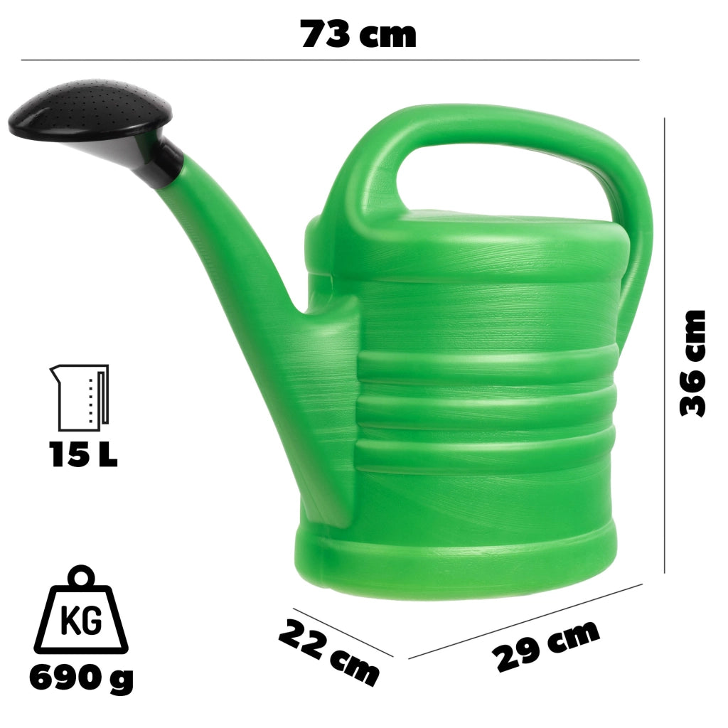 Annaffiatoio da giardino KADAX da 15 litri per uso domestico, in plastica, di grande capacità, ideale per innaffiare fiori e piante.
