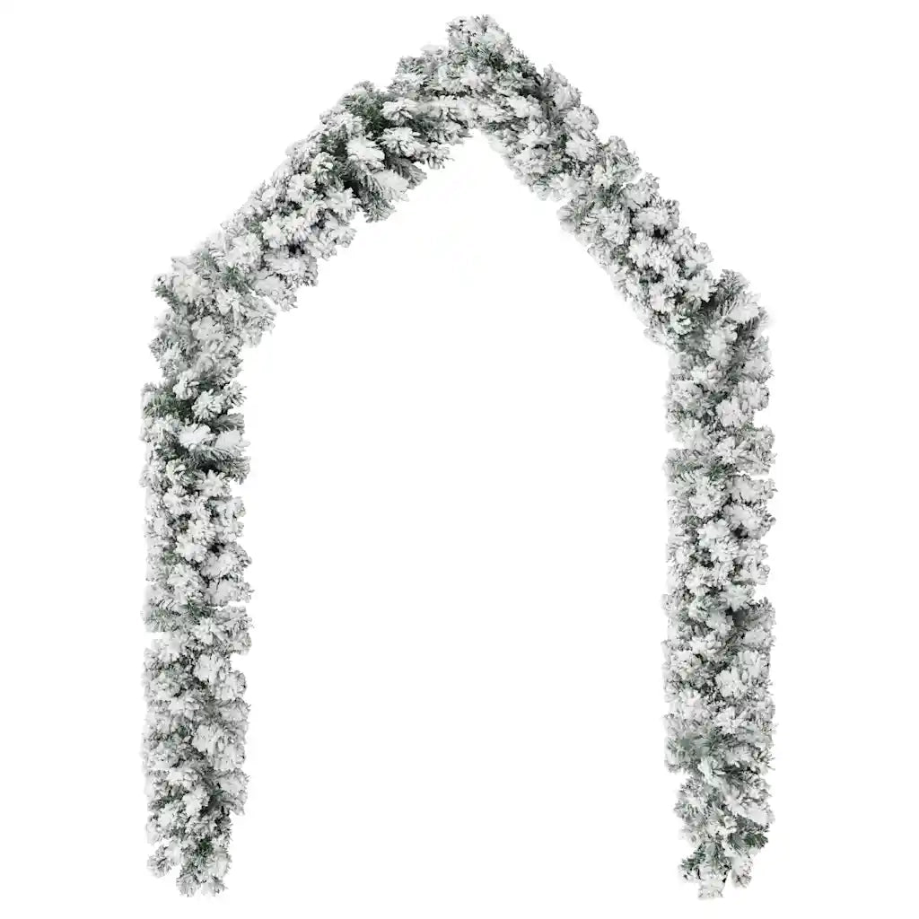 Ghirlanda Natalizia con Neve Verde 10 m in PVC CFW5173242