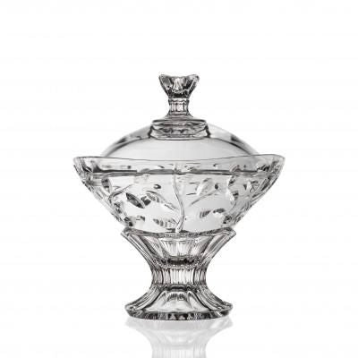 Scatola Bon Bon Decorativa in Vetro con Piede Laurus RCR Cristalleria