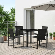 Set da Pranzo per Giardino 5 pcs Nero Textilene e Acciaio 3448902