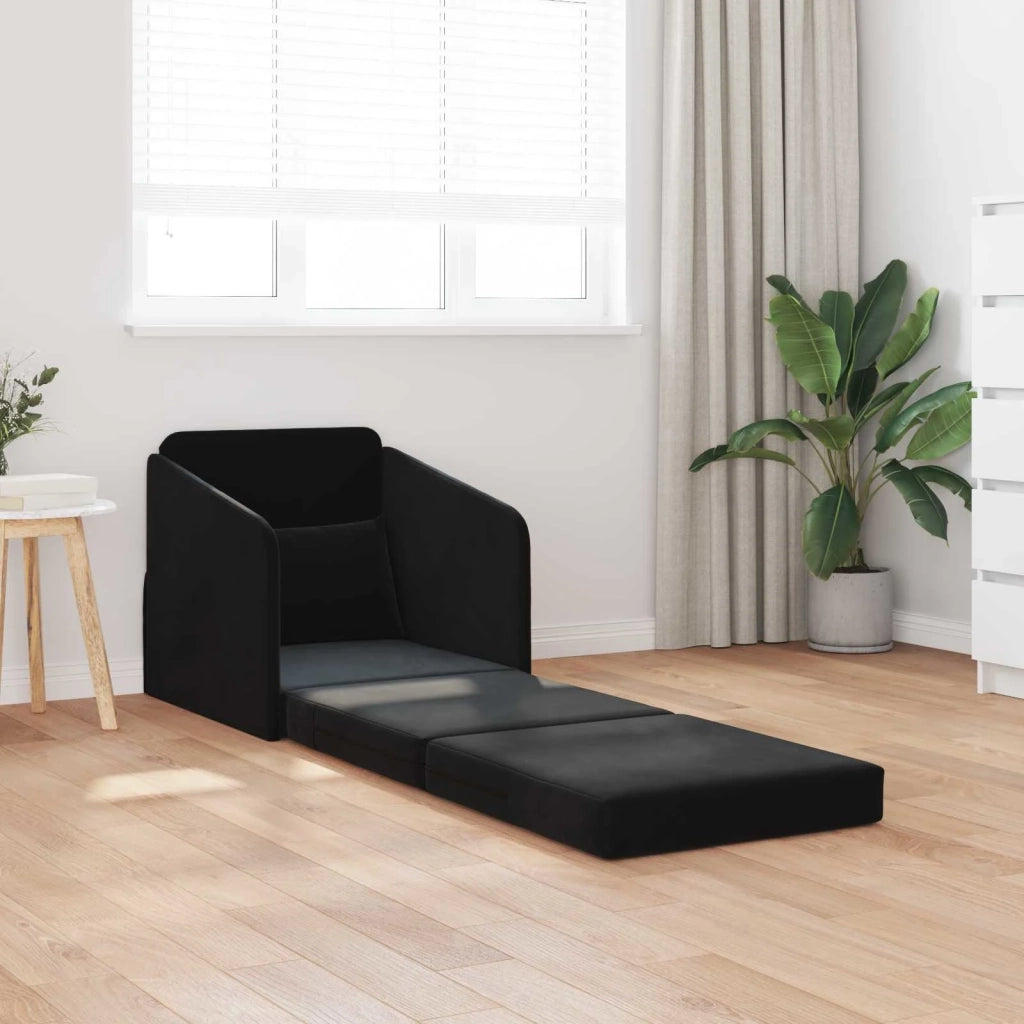 Divano letto Nero 65 x 80 x 83 cm Velluto 4106652