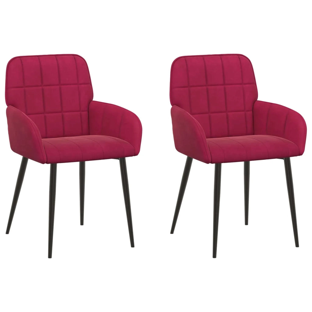 Sedie da pranzo 2 pcs Velluto (V) Rosso Vino 56,5 x 50 x 86 cm 42034275