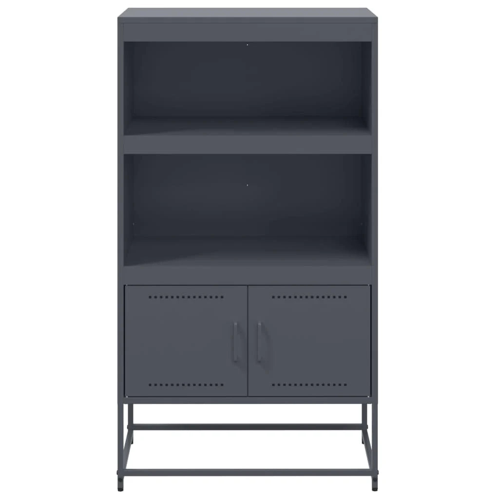 Buffet credenza cassettiera mobiletto mobile contenitore organizer per cucina soggiorno salotto alto 68,5 x 38,5 x 123,5 cm acciaio antracite 02_0032206