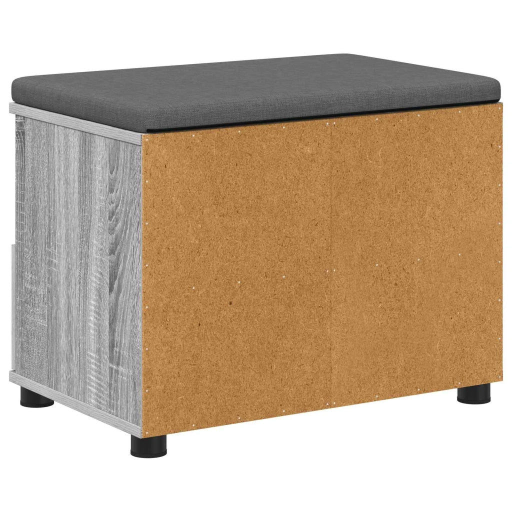 Panca per ingresso con cuscino Sonoma grigia 60 x 38 x 46 cm