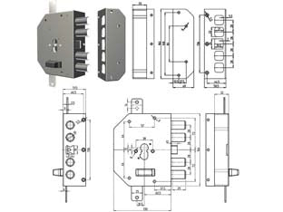 SERRATURA TRIPLICE DA APPLICARE CON SCROCCO PROFILO EUROPEO 2250PE- - DX (2250PEN-01N) - 1 pezzi CR