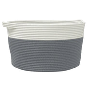 Cestino Portaoggetti Grigio e Bianco ?40x25 cm in Cotone CFW5383304