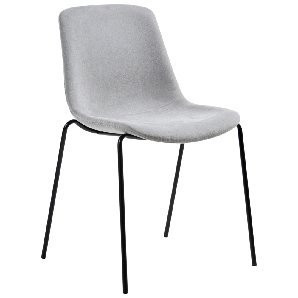 Set di 4 sedie con gambe in ferro senza braccioli design minimalista moderno sedute per sala da pranzo grigio