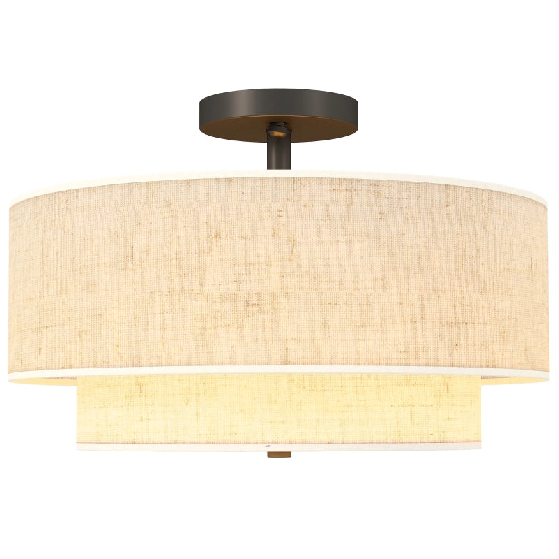 Lampada da soffitto moderna in metallo, colore crema bianco, Ø40 x 26 cm