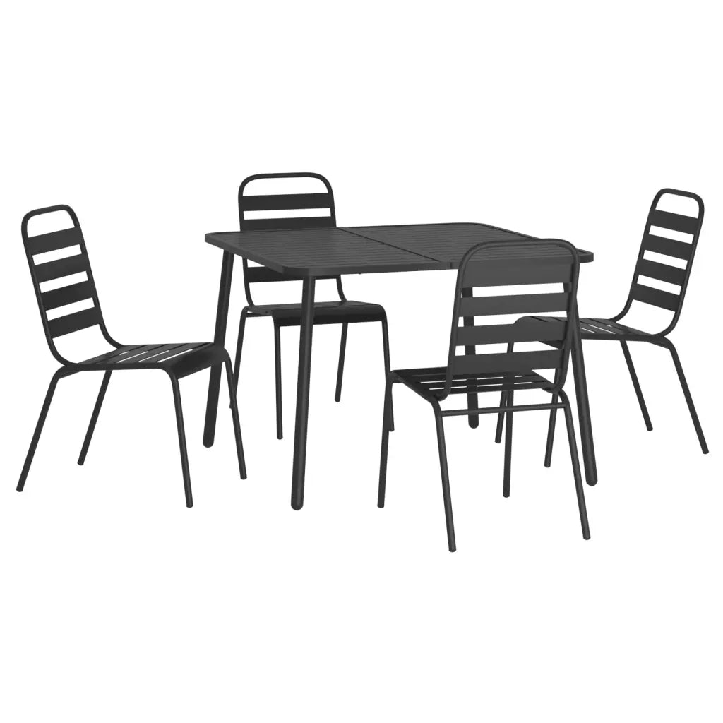 Set da Pranzo da Giardino 5 pz in Acciaio Antracitecod mxl 100717