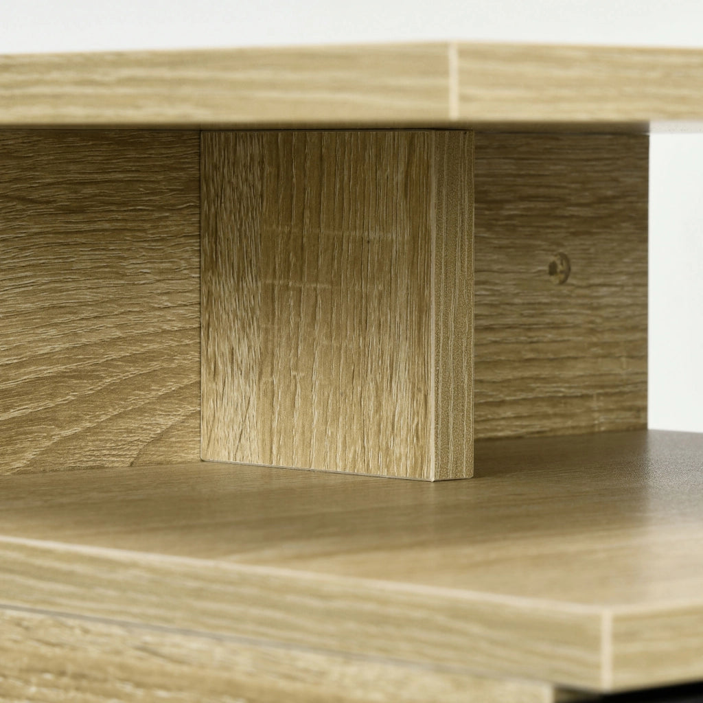 Comodino a muro ¨C Minimal ¨C nero effetto rovere