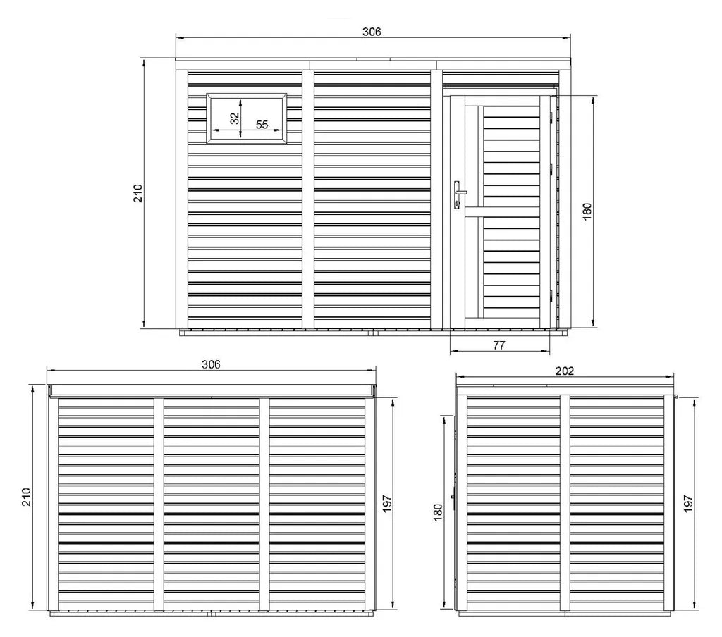 Casetta da Giardino in Legno 6,18 m² TIMBELA M326F1+M326G