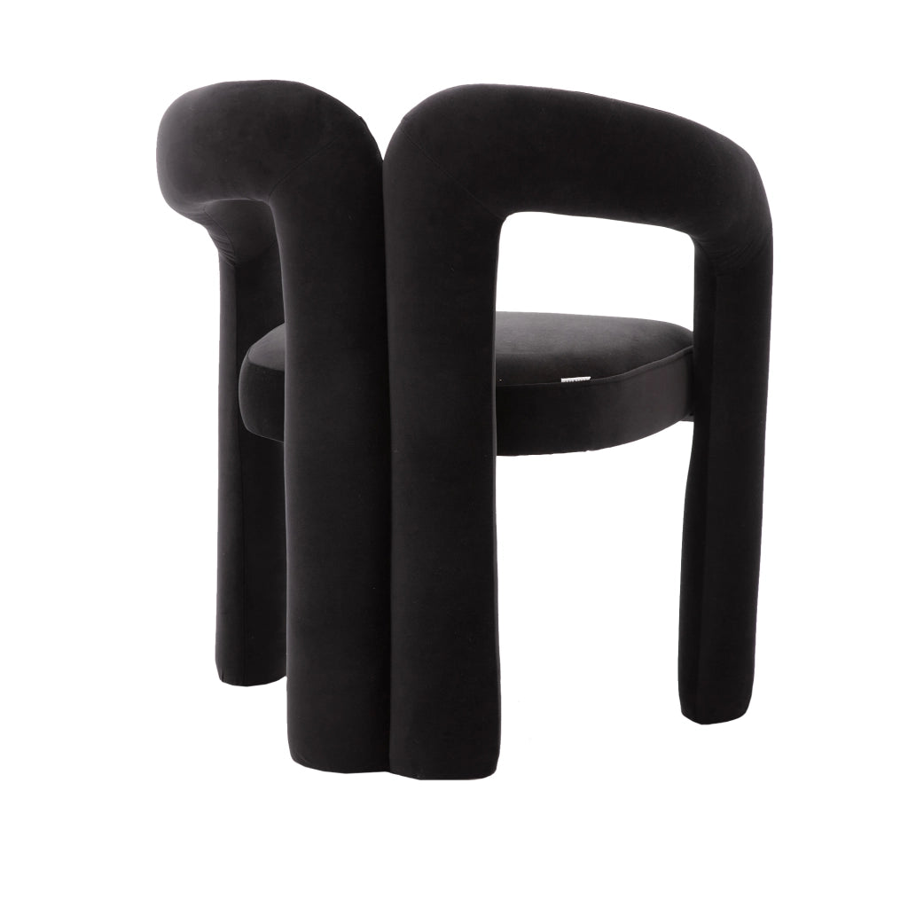 Sedie da Pranzo Imbottite in Velluto Set 2 Pezzi ¨C MINIMAL ¨C Nero/Beige