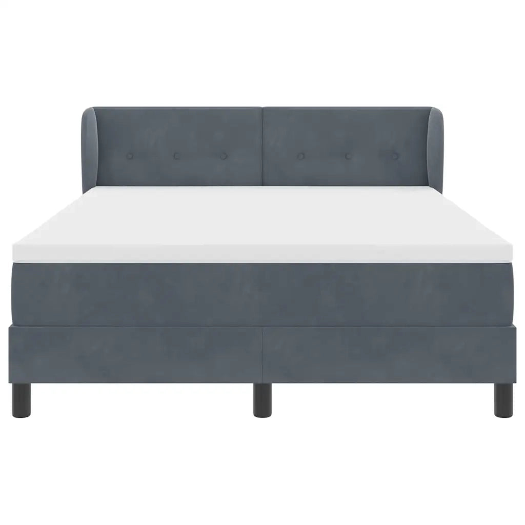 Letto a molle con testiera Grigio scuro 140 x 190 cm Velluto 3340383