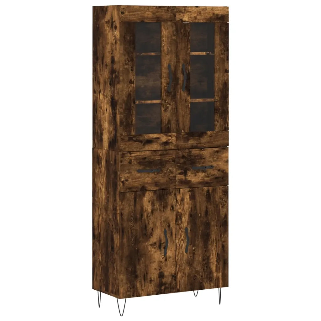 Credenza-Buffet-Armadio da cucina Rovere Fumo  69,5x34x180 cm in Legno Multistrato 664159