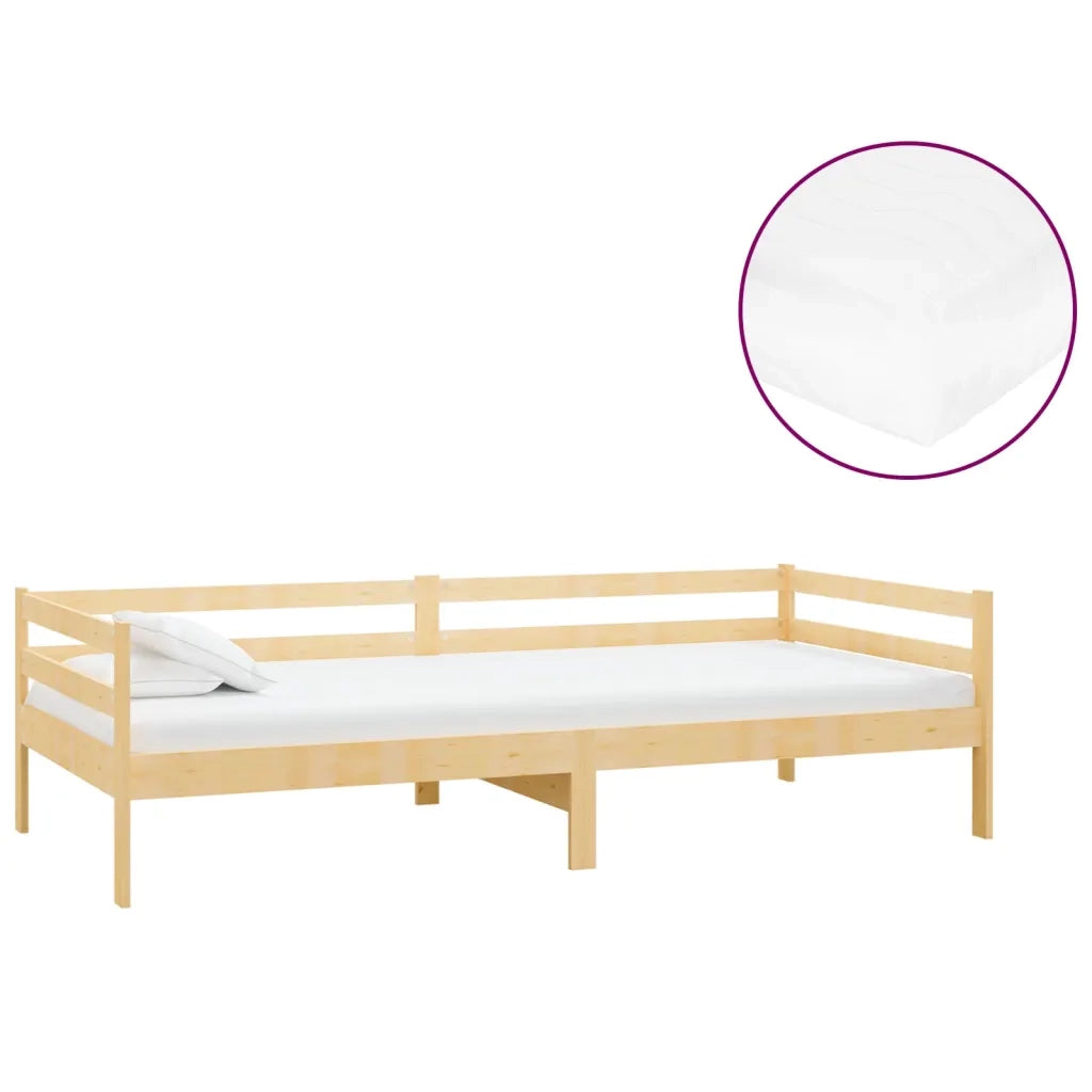 Divano letto | Sof¨¤ letto | Letto singolo con Materasso 90x200 cm Legno Massello di Pino