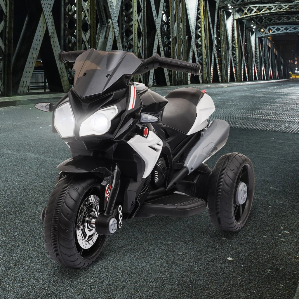 Moto Elettrica per Bambini 3-5 Anni con Luci e Musica ¨C zephmum ¨C Nero 86x42x52 cm