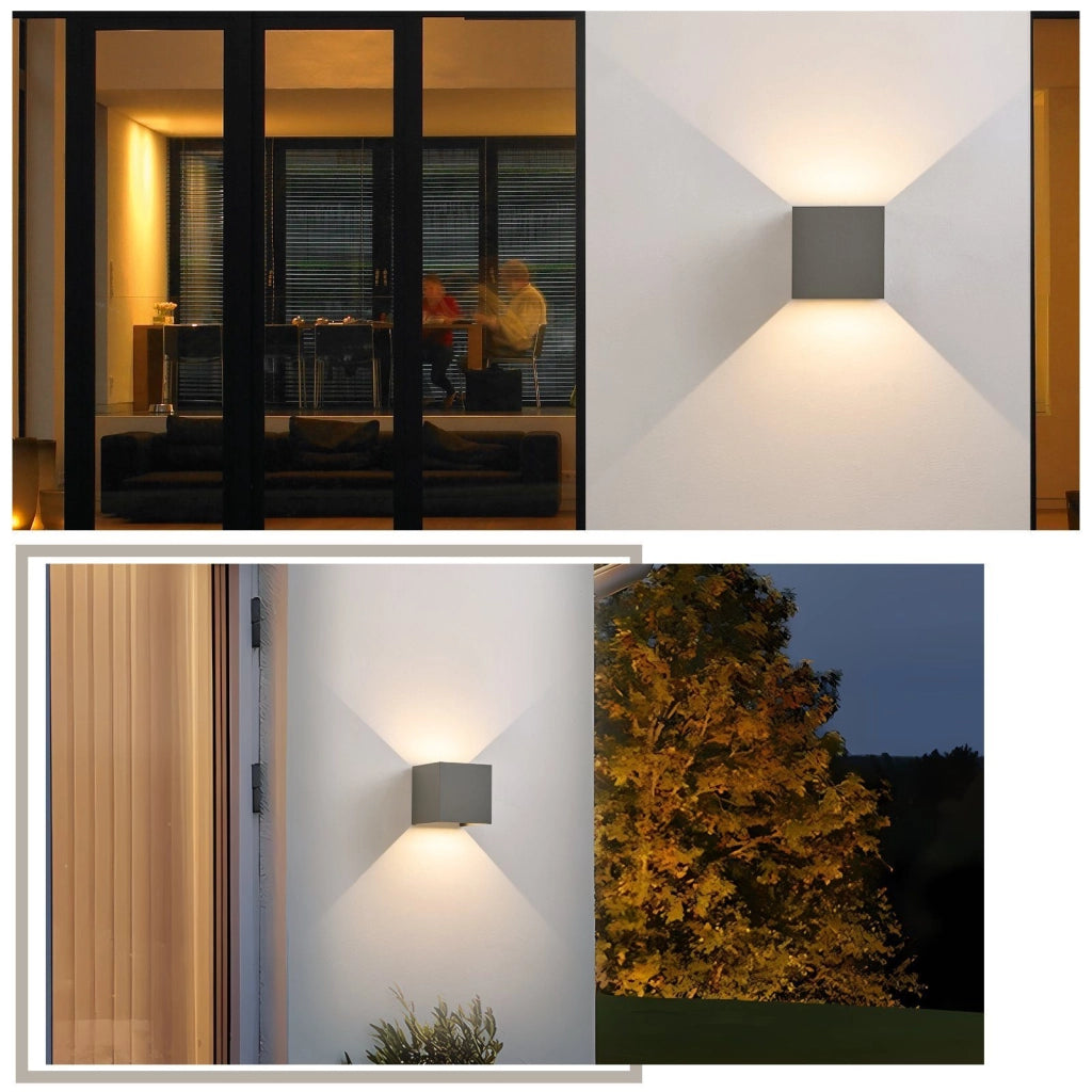 ZMH Applique LED Applique LED da esterno 4ER Applique Faretto 5W Bianco caldo Scale
