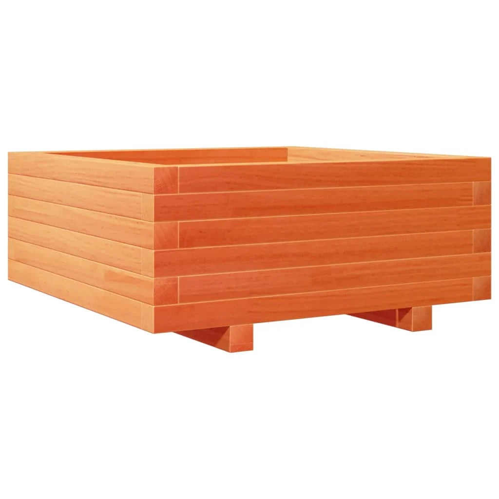 Fioriera rialzata per piante fiori terrazza giardino finitura a cera 60 x 60 x 26,5 cm legno di pino massiccio marrone 02_0038470