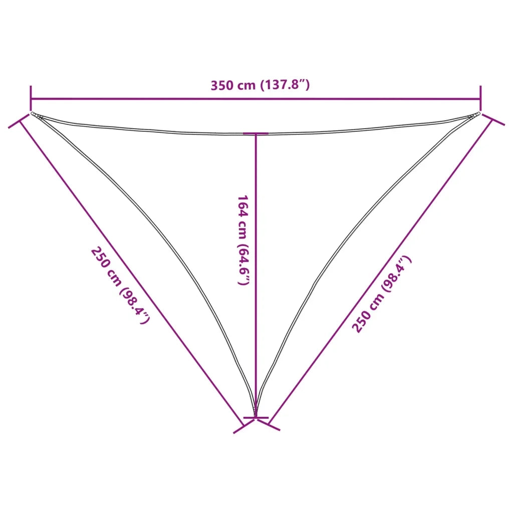 Parasole a vela | Telo Ombra | Vela da ombra Oxford Triangolare 2,5x2,5x3,5 m Beige