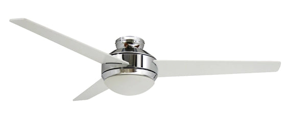 Vam Ventilatore da soffitto Cromato 132 cm Grey wash luce 2xE27 & Telecomando con Sensore Temperatura