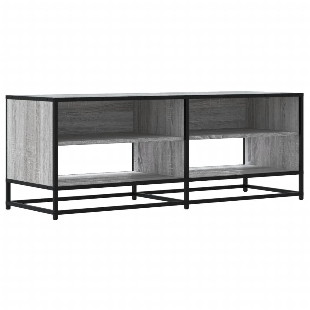 Mobile TV multimediale mensola TV credenza TV sala da pranzo soggiorno camera da letto Sonoma 120,5 x 40 x 46 cm legno ingegnerizzato e metallo grigio 02_0028381
