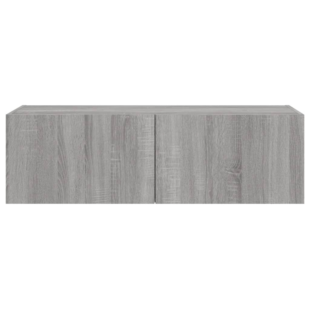 Mobile TV multimediale mensola TV credenza mobile TV sala da pranzo soggiorno camera da letto mobile da parete con luci LED Sonoma 100 x 35 x 31 cm grigio 02_0028037
