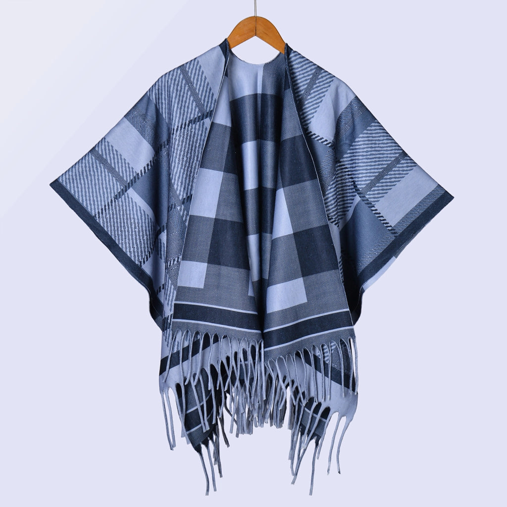 Nuovo scialle double face spesso, stile retr¨°, ampia cappa da donna.
