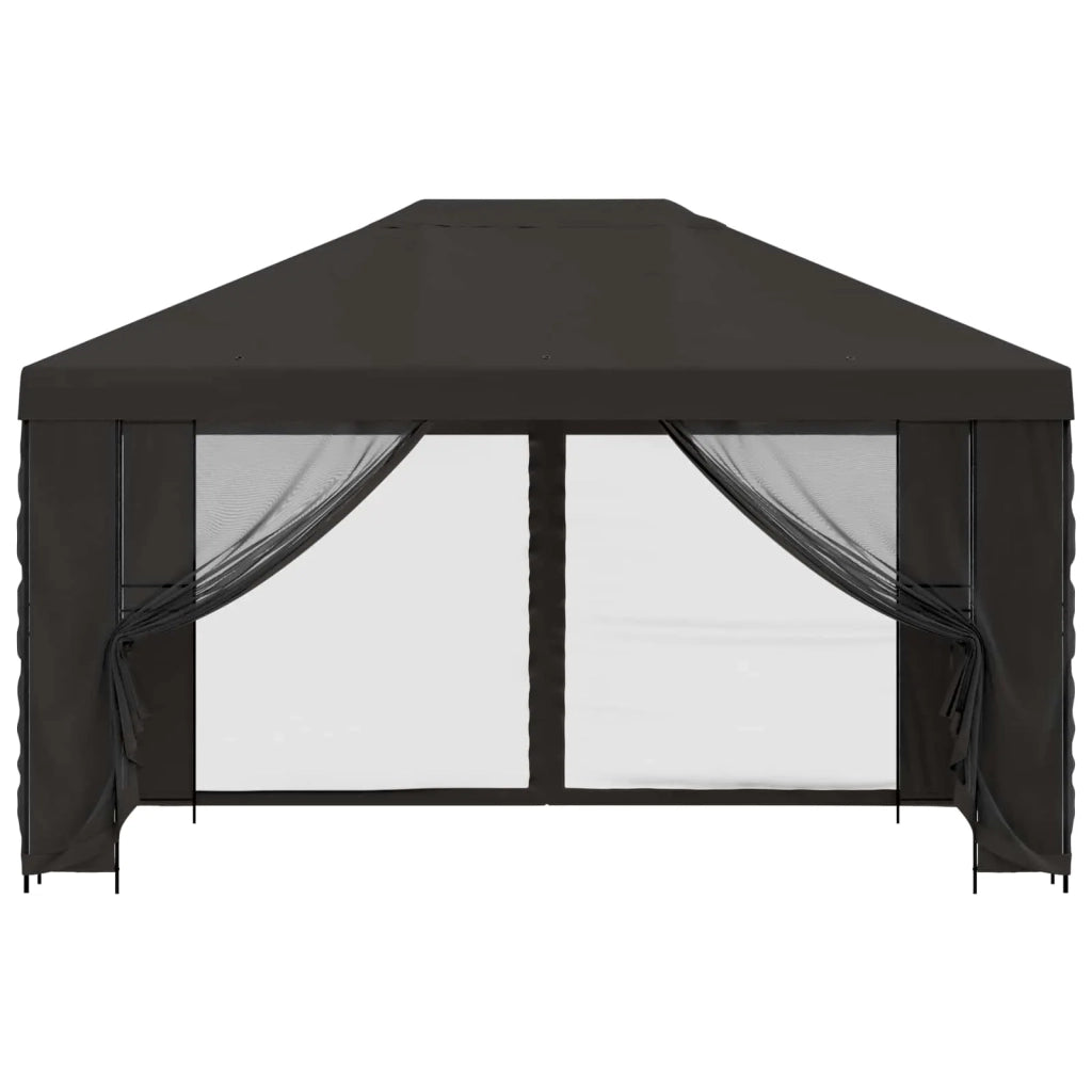 Gazebo da giardino con pareti laterali 4 × 3 m Antracite