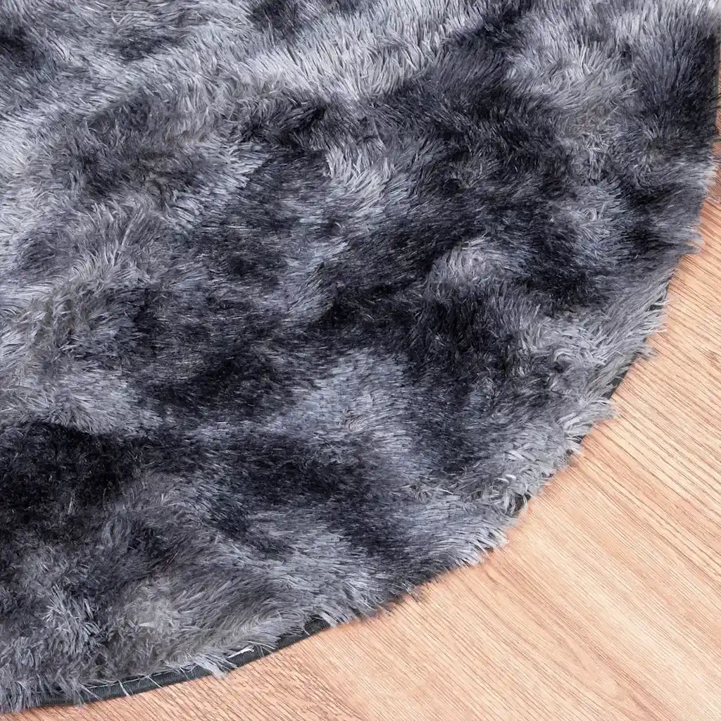 Tappeto Shaggy a Pelo Lungo NAVARRA Grigio Scuro 100x100 cm 4102896