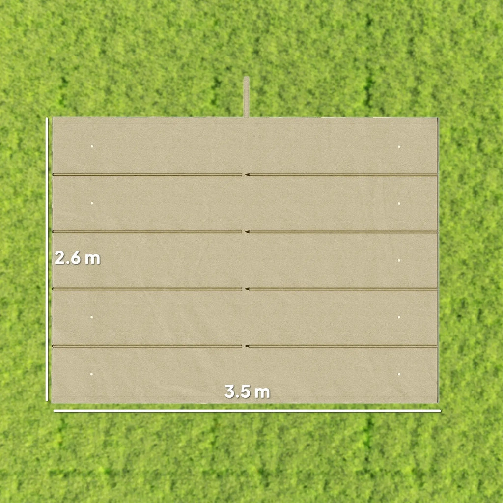 Copertura per Gazebo Pergola 4x3 m con 10 Fori di Drenaggio in Poliestere Traspirante Beige